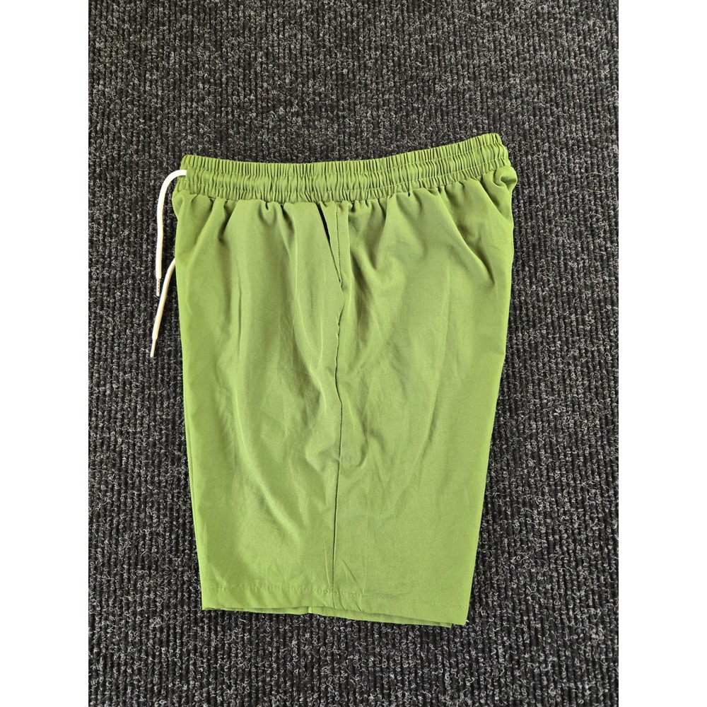 Manfinity Mens‎ Olive Green Elastic Waist Athletic Shorts Size L Drawstring